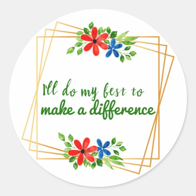 Sticker Rond positive bonne vibes citations pour l'acceptation  (Devant)
