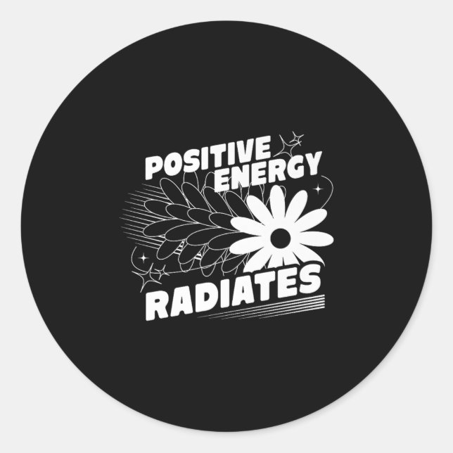 Sticker Rond Positive, Rayons d'énergie Citation positive Inspi (Devant)