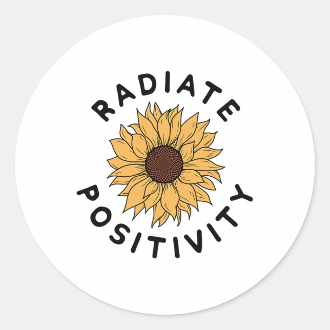 Sticker Rond Positivité Tournesol Message positif Genre humain (Devant)