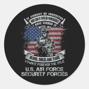 Sticker Rond Possédez à jamais le titre Forces de sécurité de l