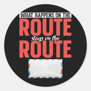 Sticker Rond Postal Worker Funny Mail Carrier