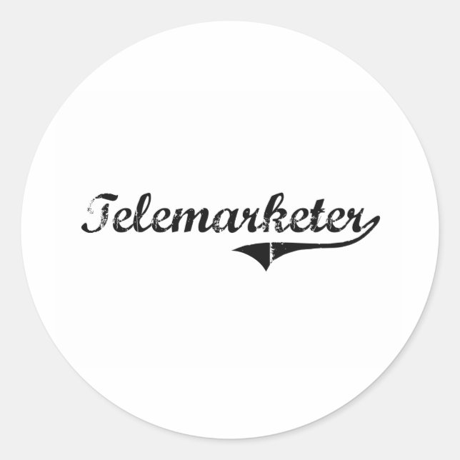 Sticker Rond Poste professionnel de télévendeur (Devant)
