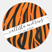 Poster de animal de bandes de tigres noirs orange