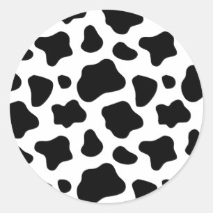 Sticker Rond Poster de animal de vaches motif de points de vach