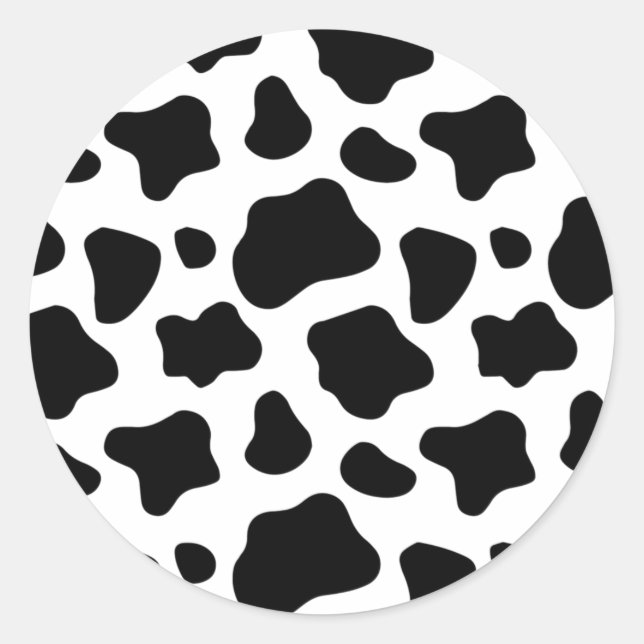Sticker Rond Poster de animal de vaches motif de points de vach (Devant)
