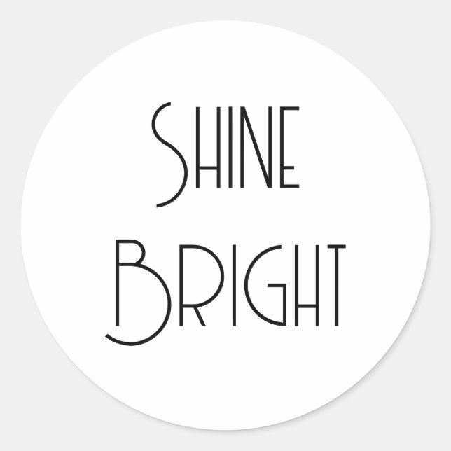 Sticker Rond Poster de citation inspirante Art Déco, Motivation (Devant)