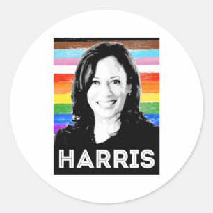 Sticker Rond Poster de la Harris Pride