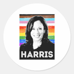 Sticker Rond Poster de la Harris Pride