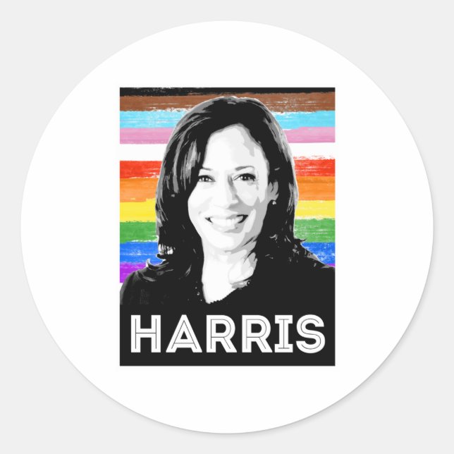 Sticker Rond Poster de la Harris Pride (Devant)