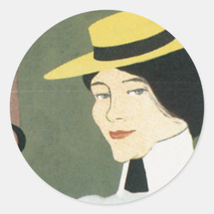 Sticker Rond Poster de tennis de Chicago vintage