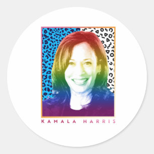 Sticker Rond Poster des années 80 - Kamala Harris Pride