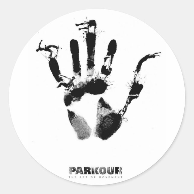 Sticker Rond Poster Parkour (Devant)