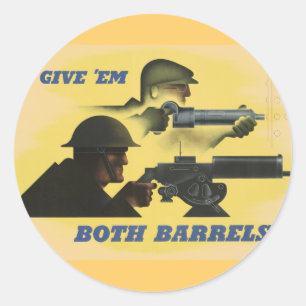 Sticker Rond Poster patriotique 2ème guerre mondiale