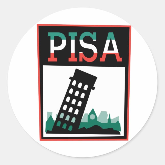 Sticker Rond Poster Pisa (Devant)