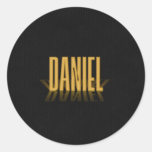 Sticker Rond Poster Retro Personnalisé Daniel Gold (Devant)