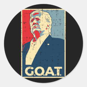 Sticker Rond Poster Trump 2024 de la chèvre de Trump - Uni 2024