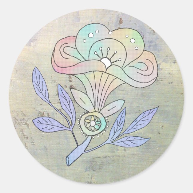 Sticker Rond Poster Vintage (Devant)