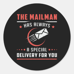 Sticker Rond Postman Mailman Day Post Livraison par courrier Id