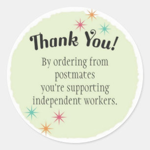 Sticker Rond Postmates Merci