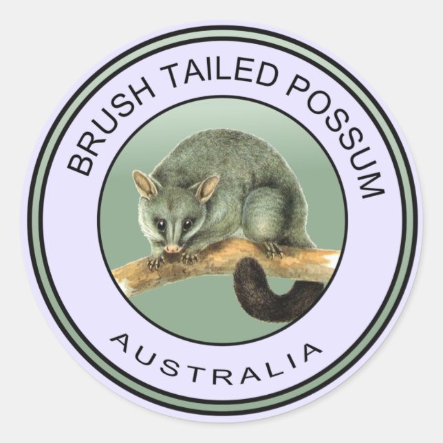 Sticker Rond Posum australien (Devant)