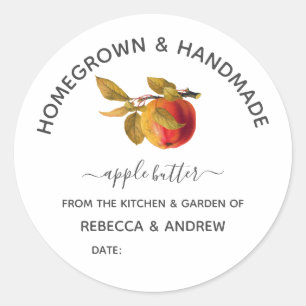 Sticker Rond Pot de beurre de pomme fait maison et artisanal
