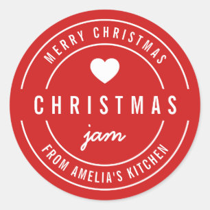 Sticker Rond Pot de confiture de Noël joyeux Color Kitchen modi