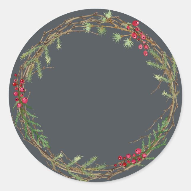 Sticker Rond Pot de confiture de Noël rustique fait maison (Devant)