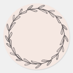 Sticker Rond Pot de confiture maison rustique peut rougir Rose