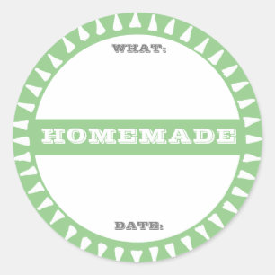 Sticker Rond pot de conservation fait maison écriture pastel mi