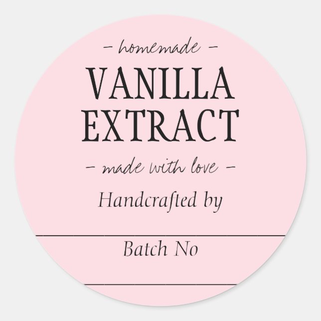 Sticker Rond Pot de cuisine en vanille rose artisanale (Devant)