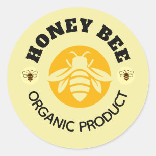 Sticker Rond Pot de miel Abeille à miel Nid d'abeille Apiary