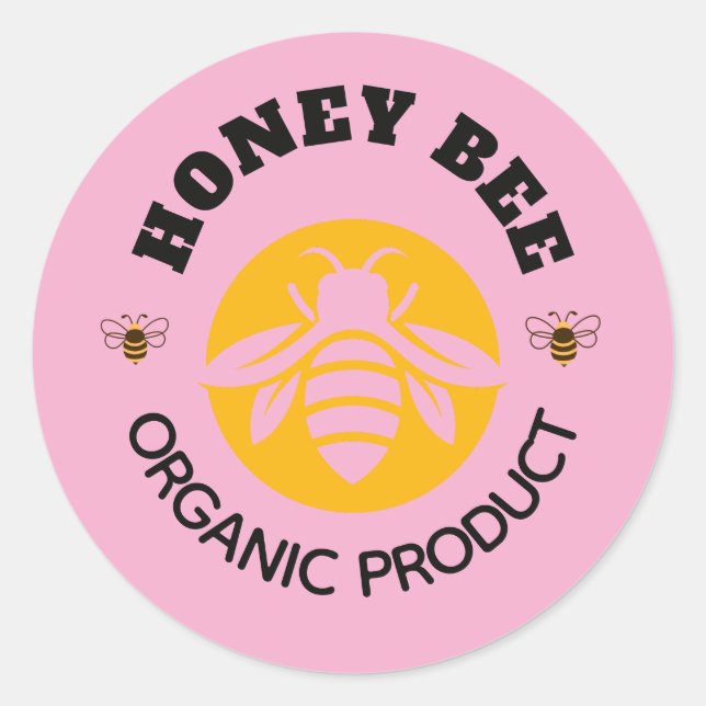 Sticker Rond Pot de miel abeille miel ruche Apiculture (Devant)