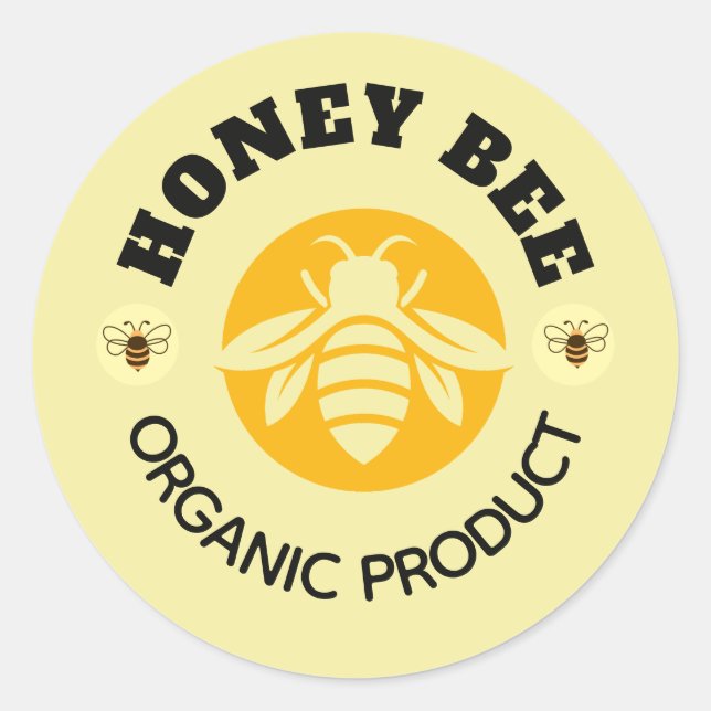Sticker Rond Pot de miel abeille miel ruche Apiculture (Devant)