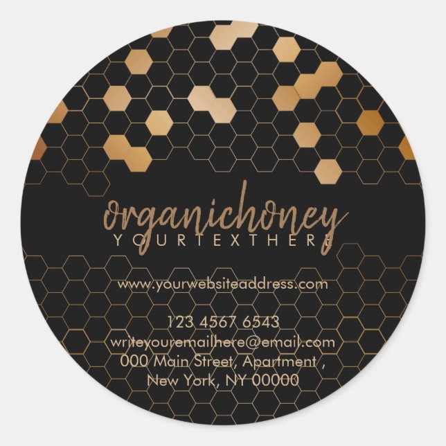 Sticker Rond Pot de miel d'apiculteur Bougie de cire d'abeille  (Devant)