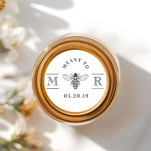 Sticker Rond Pot de miel de mariage Élégant Prévu pour abeille 
