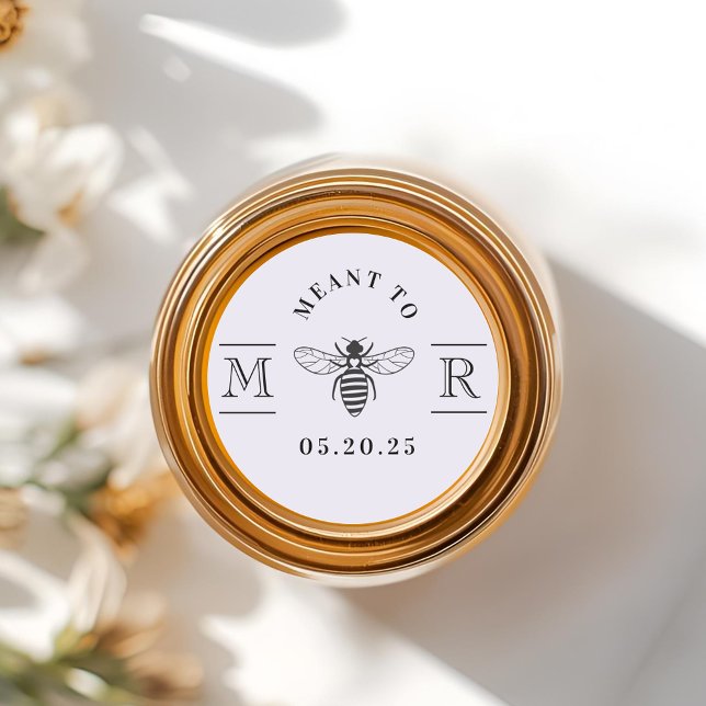 Sticker Rond Pot de miel de mariage violet doux destiné à l'abe (Créateur téléchargé)