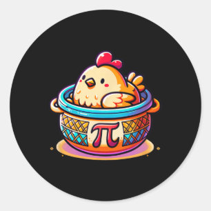 Sticker Rond Pot de poulet Pi Funny Pi Jour math