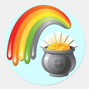 STICKER ROND POT D'OR ET PLANCHER