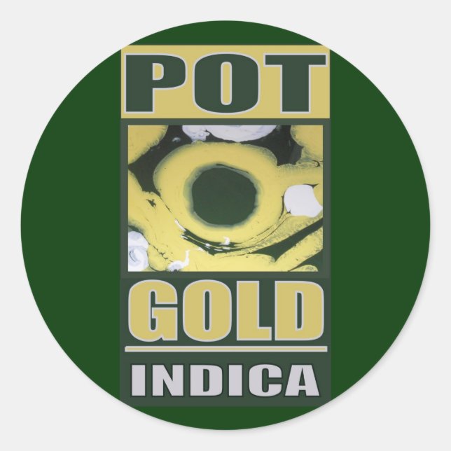 STICKER ROND POT O GOLD INDICA (Devant)