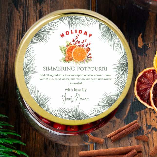 Sticker Rond Pot-pourri de Noël à chauffer sur une cuisinière v (Créateur téléchargé)