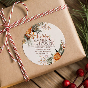 Sticker Rond Pot-pourri de Noël pour la saison des fêtes