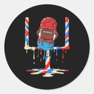 Sticker Rond Poteaux de football à gouttes de glace Football à
