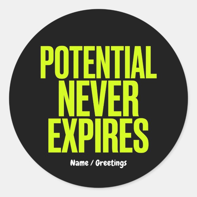 Sticker Rond Potentiel n'expire jamais Mentalité de Croissance  (Devant)