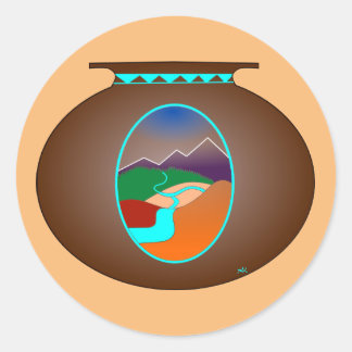 Sticker Rond Poterie du sud-ouest