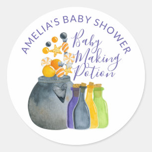 Sticker Rond Potion de fabrication de bébé Faveur de Baby Showe