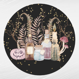 Sticker Rond Potions de Citrouille rose mignon Folift Halloween