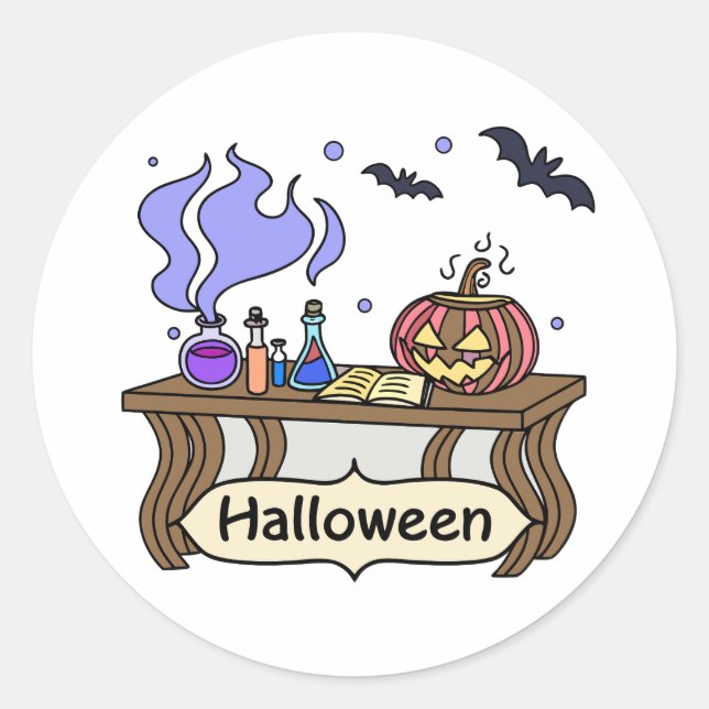 Sticker Rond Potions magiques pour Halloween Kawaii - Articles  (Devant)