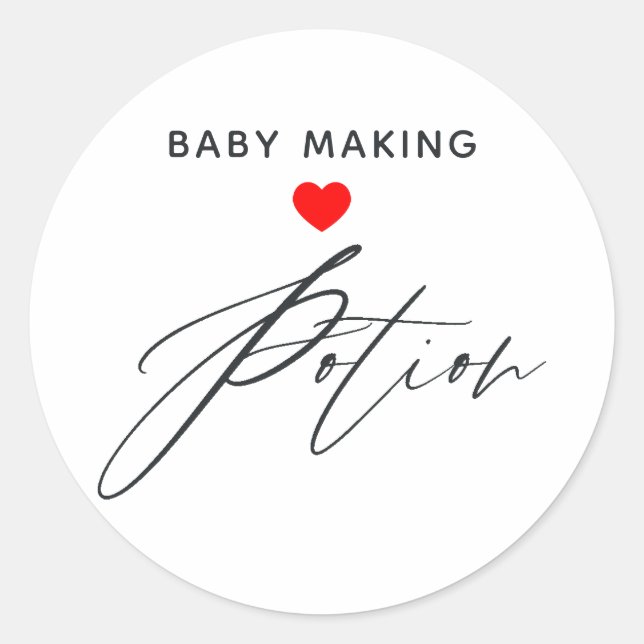 Sticker Rond Potions pour faire des bébés Baby Shower (Devant)