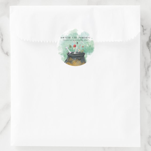 Sticker Rond Potions, Spells & Magic Brew sorcières Cauldron (Sac)