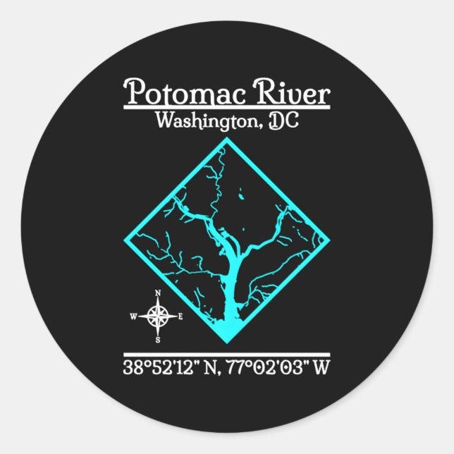 Sticker Rond Potomac River Washington Dc (Devant)